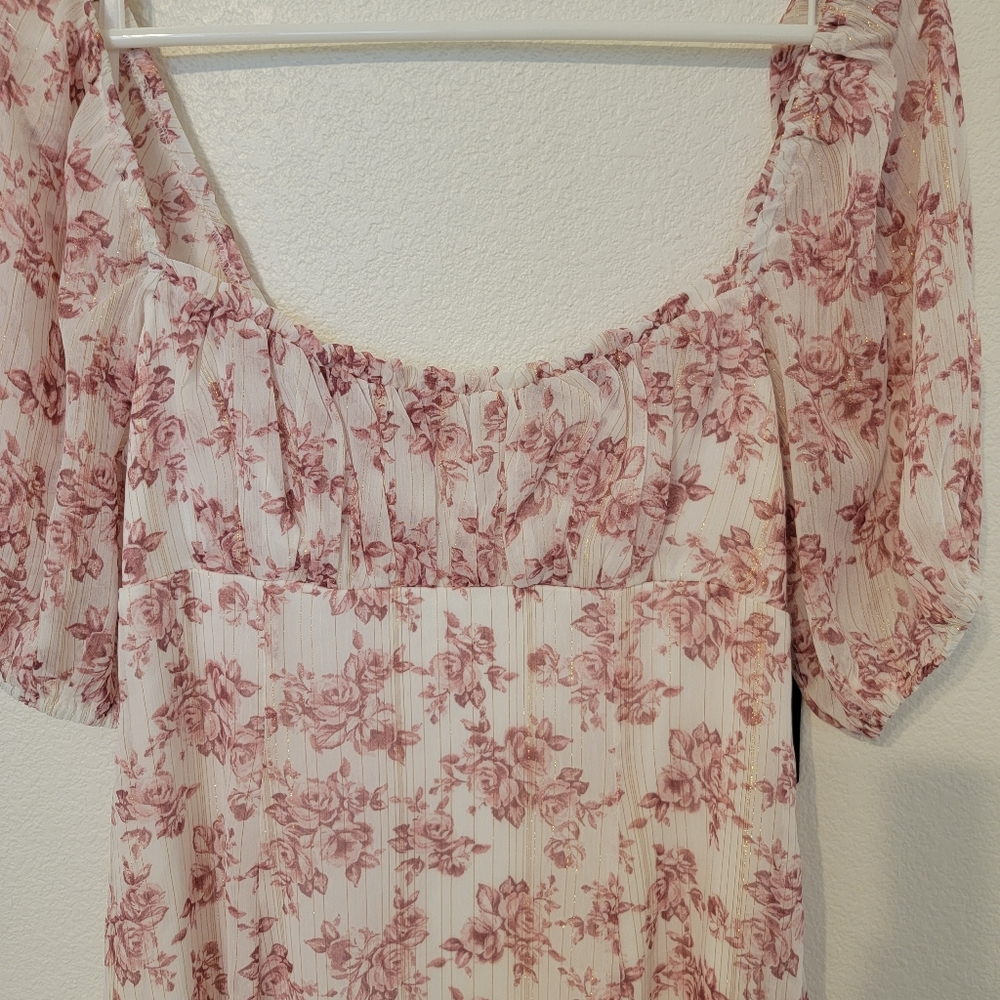 City Triangles White Floral Y2K Dress Sz L NWT - Picture 3 of 9